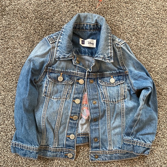 Gap Navy Stripped Dress Size 5 and Gap Minnie Mouse Denim Jacket Size 4 - Picture 2 of 2